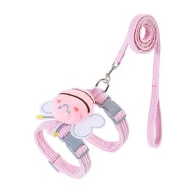 Small Cat Harness Wing Shaped Decorative Walking Vest Traction Rope Set (Option: Pink-M)